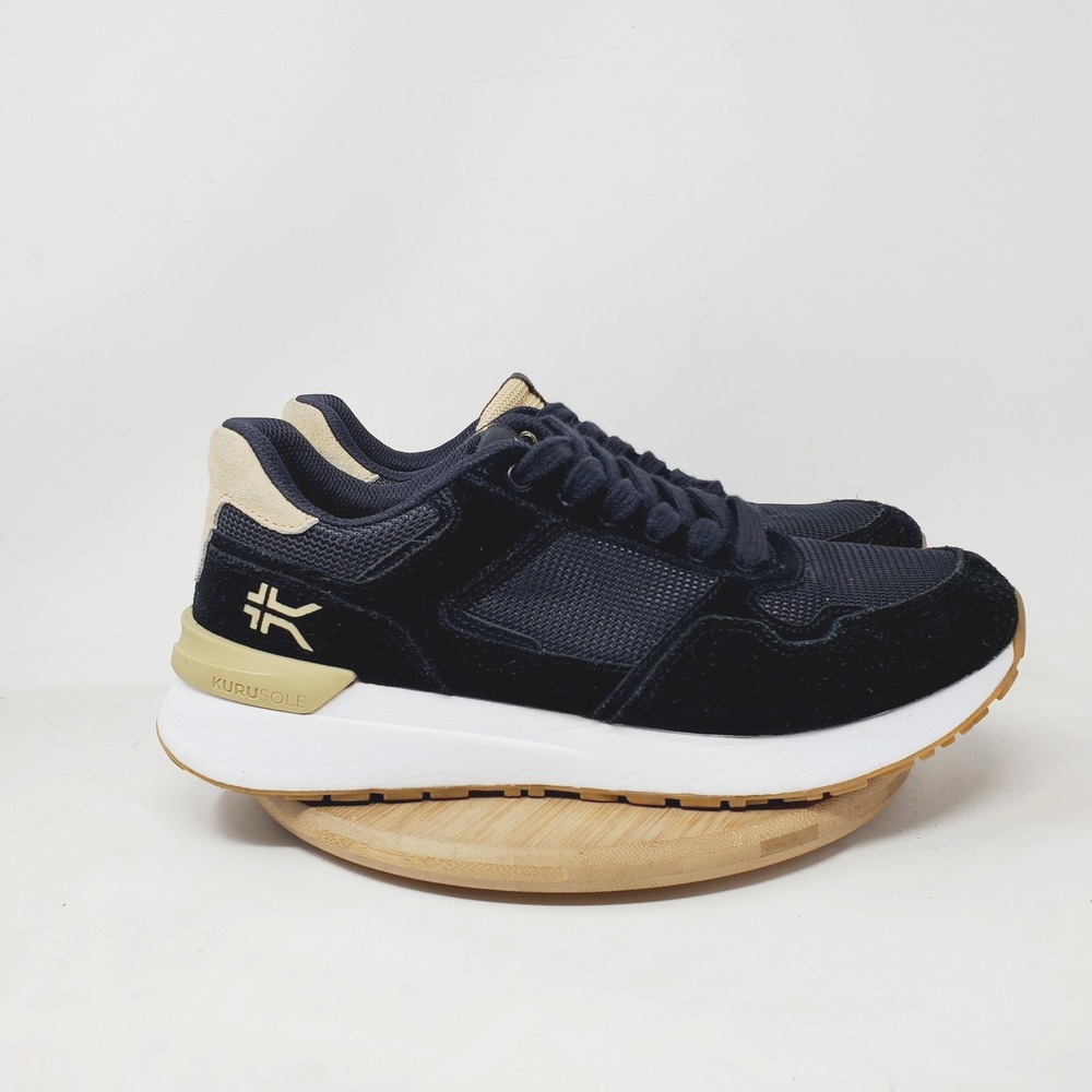 KURU Shoes Womens 10.5 Apogee Retro Black Lace Up Suede Sneaker